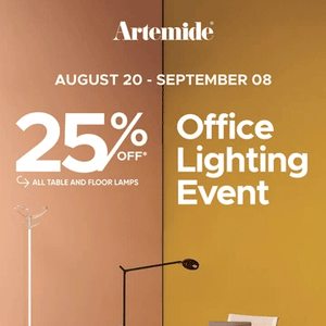 Artemide sale from August 20 to September 8, 2020